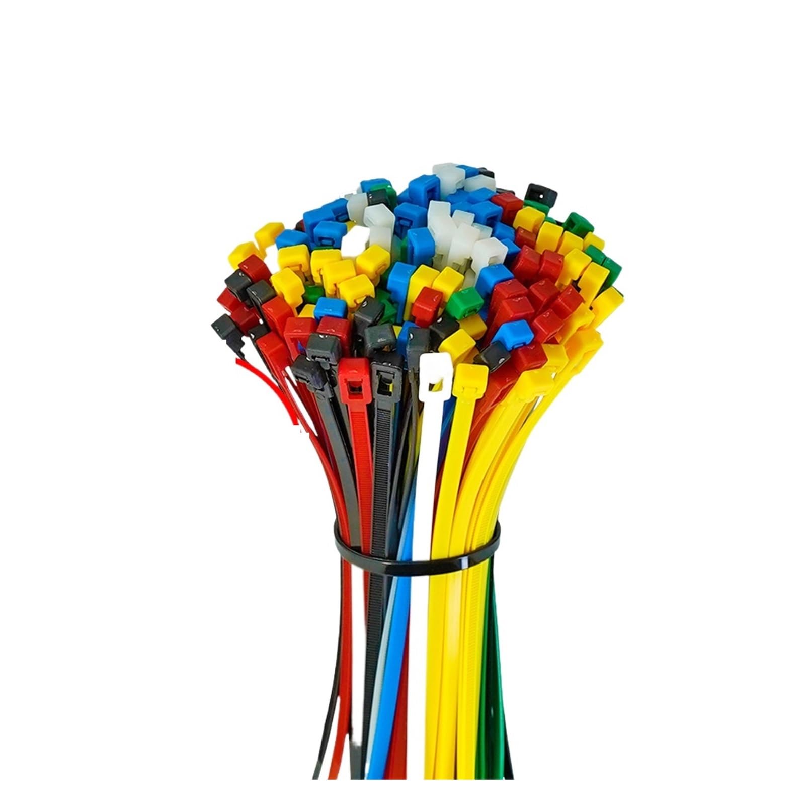Surtido de bridas para cables,Bridas para cables, 50 bridas liberables de 5 × 200 mm de color.(Red)