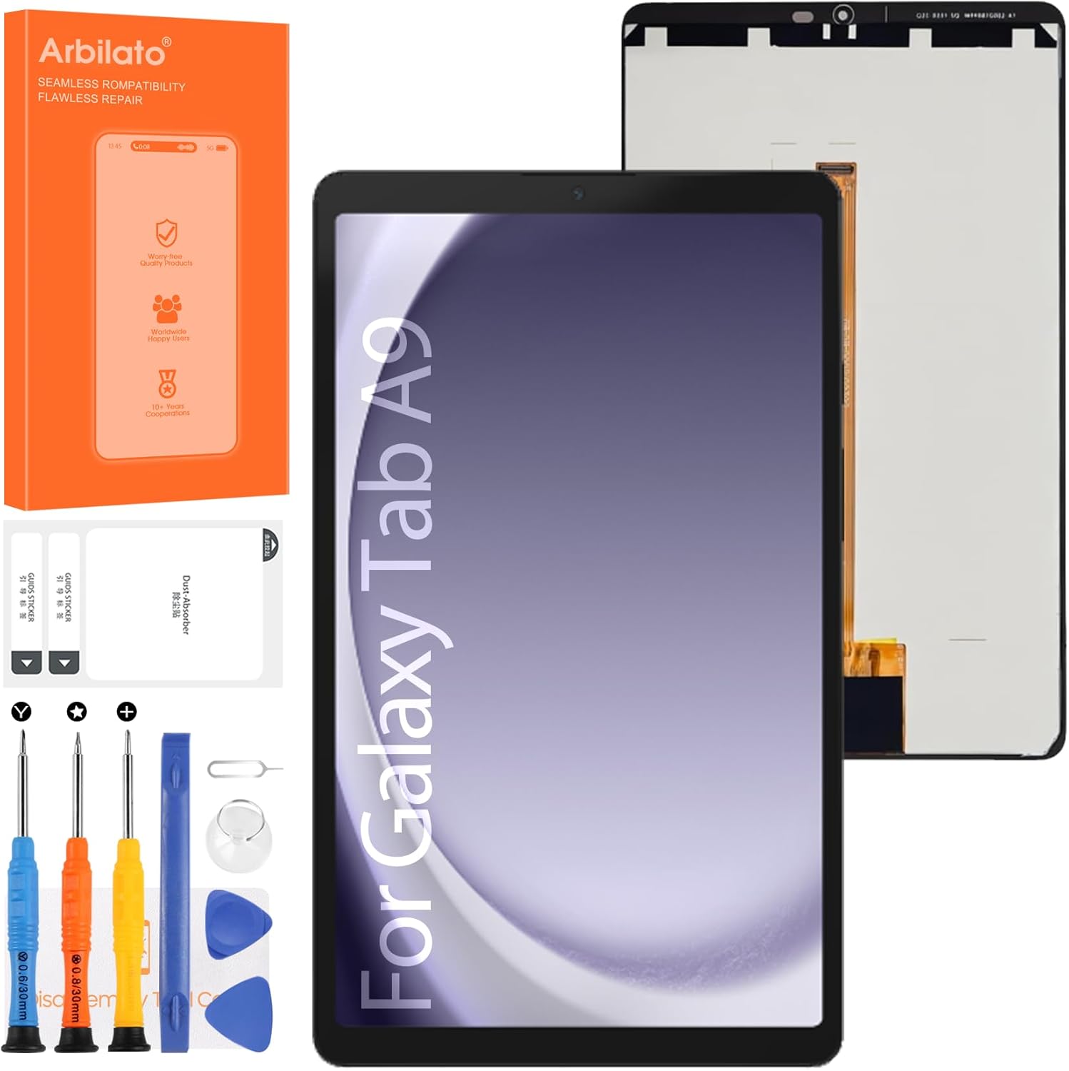 Screen for Samsung Galaxy Tab A9 Tablet Screen Replacement for Tab A9 LCD Screen SM-X110, SM-X115 Touch Display Digitizer Assembly Repair Parts(Black)