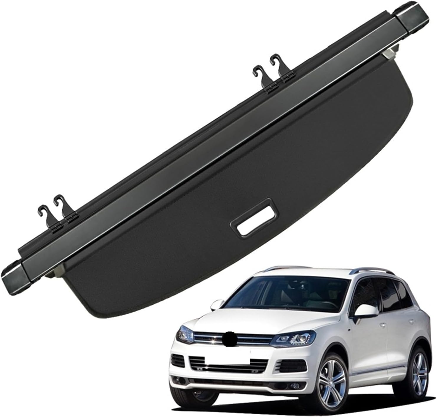 for Volkswagen Touareg 2011-2018 Retractable Trunk Cargo Cover Anti-Peeping Shield Privacy Auto Accessories(Carbon Fiber)
