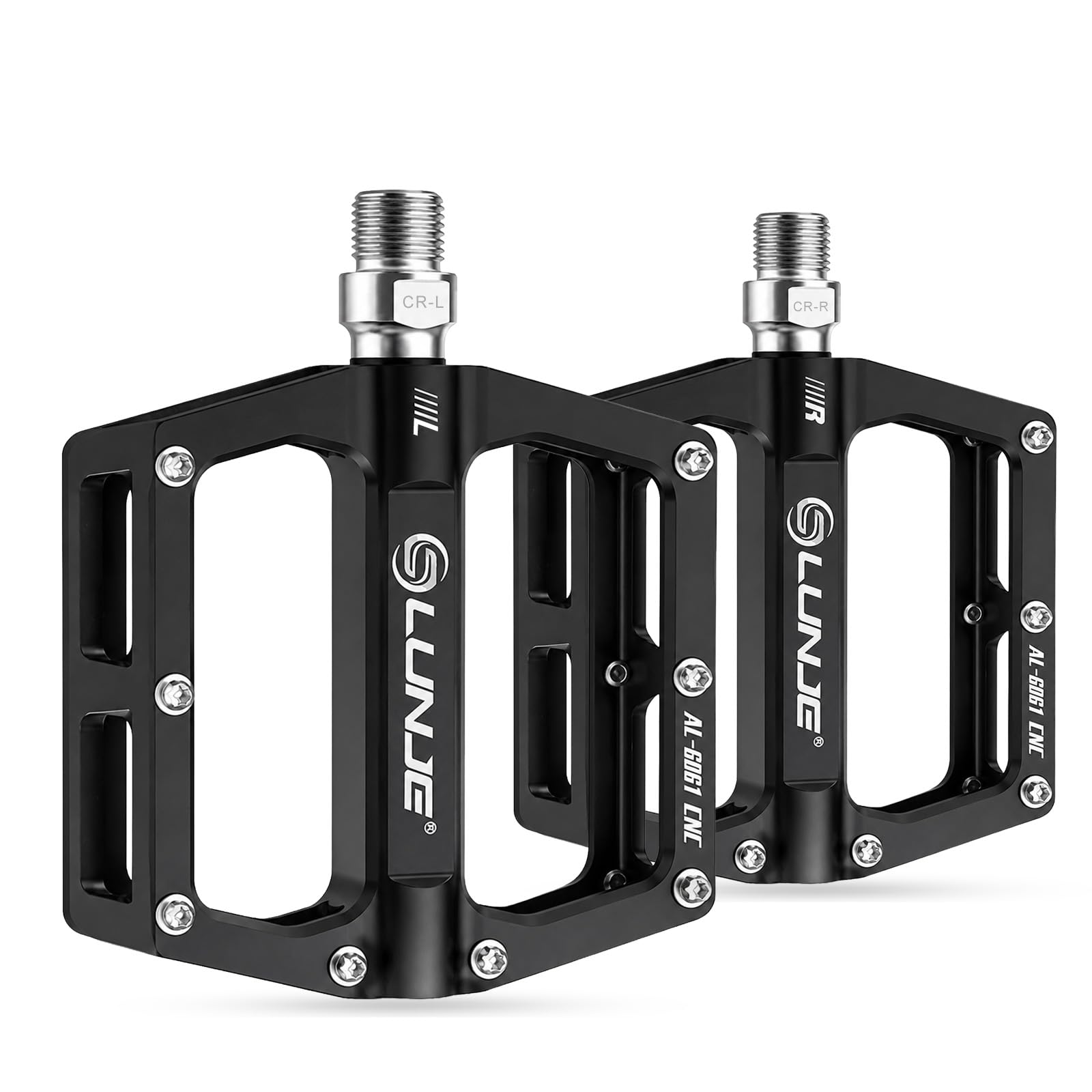 Pedali per bici lavorati a CNC, 6061-T6 in alluminio aeronautico, filettatura 9/16 pollici, piattaforma antiscivolo per mountain bike, strada, pendolari, MTB, ghiaia, e-bike, leggeri e durevoli
