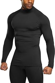 TSLA Men's Thermal Long Sleeve Compression Shirts, Mock/Turtleneck Winter Sports Running Base Layer Top