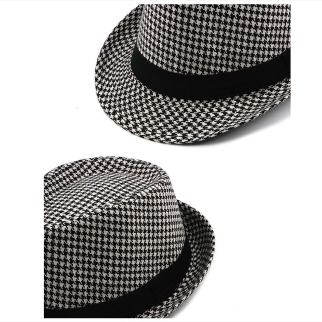 Cappello di Paglia Sole Uomo Classic Cappello da Esterno A Quadri Cappelli di Cotone retrò Festa Occasione