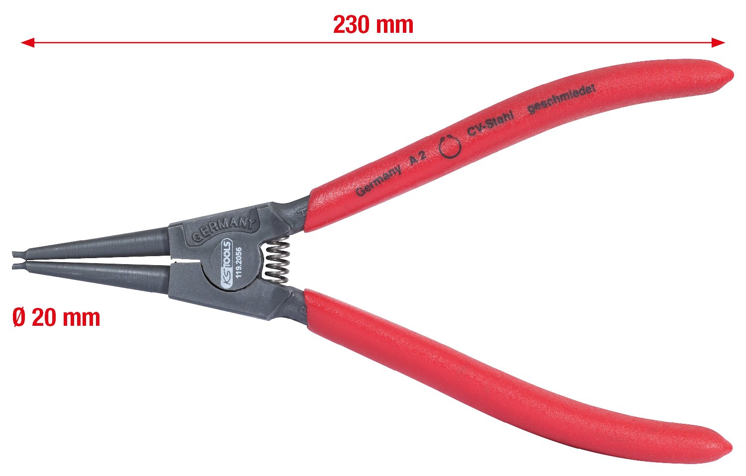 KS Tools Straight External Circlip Pliers, Clear, A3, 40-100 mm - Image 2