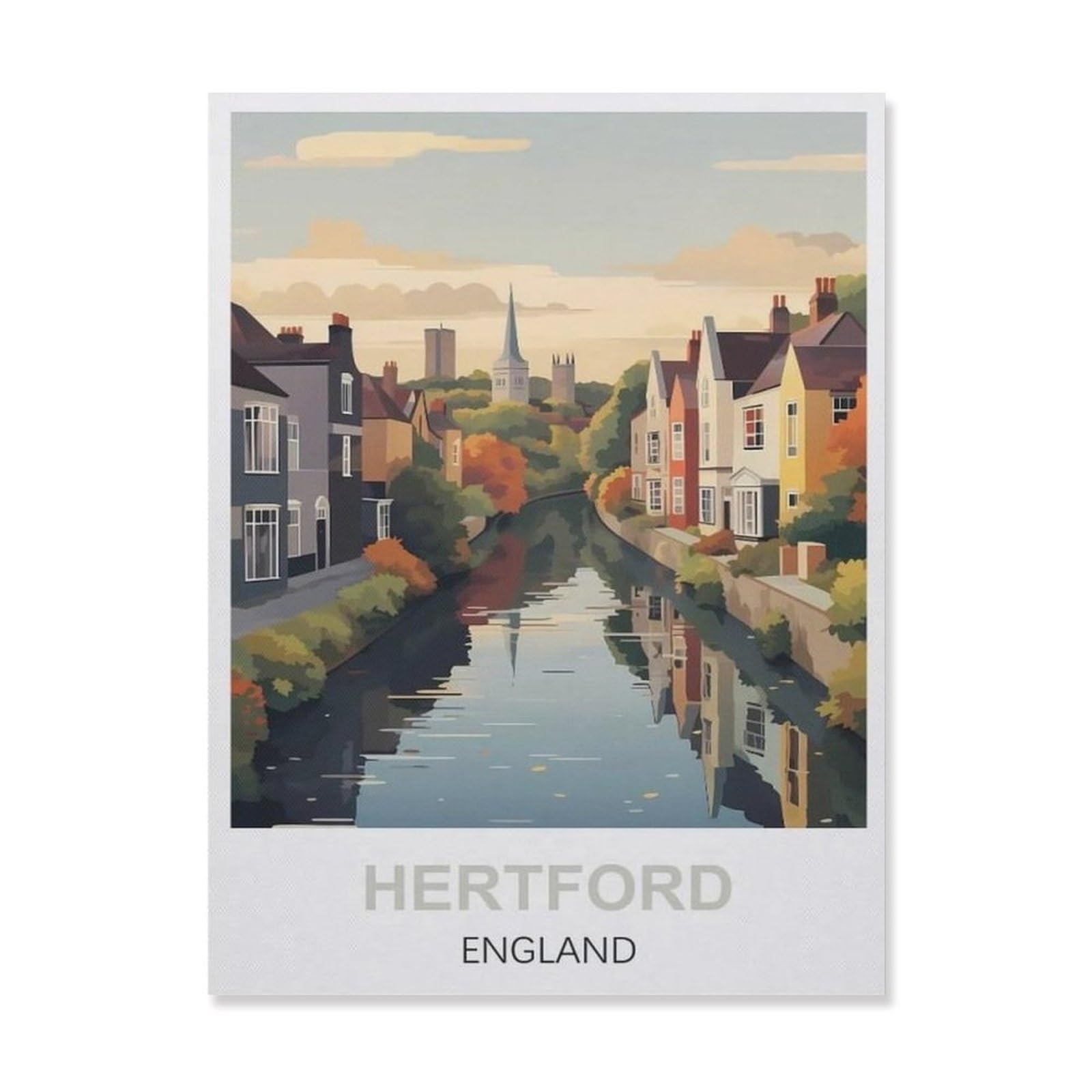 Funny Bathroom Wall Decor Signs，Hertford England(30x40cm）