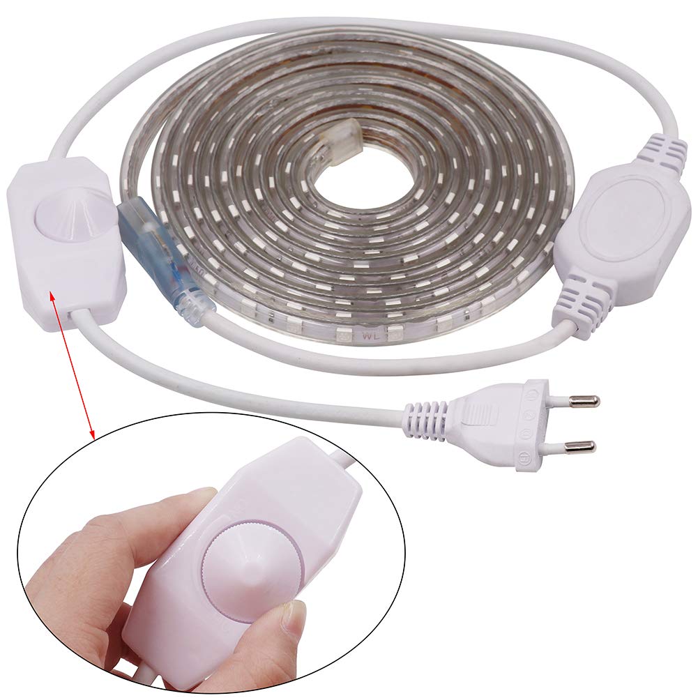 XUNATA Bande LED à Intensité Variable 12 M Blanc Chaud 220 V 240