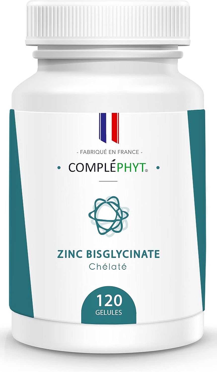 Zink Bisglycinaat 120 plantaardige capsules van 10 mg zuiver zink of 100% van de AR – huid haar nagels botten zicht vermoeidheid – werking van het immuunsysteem en testosteronspiegel – gemaakt in