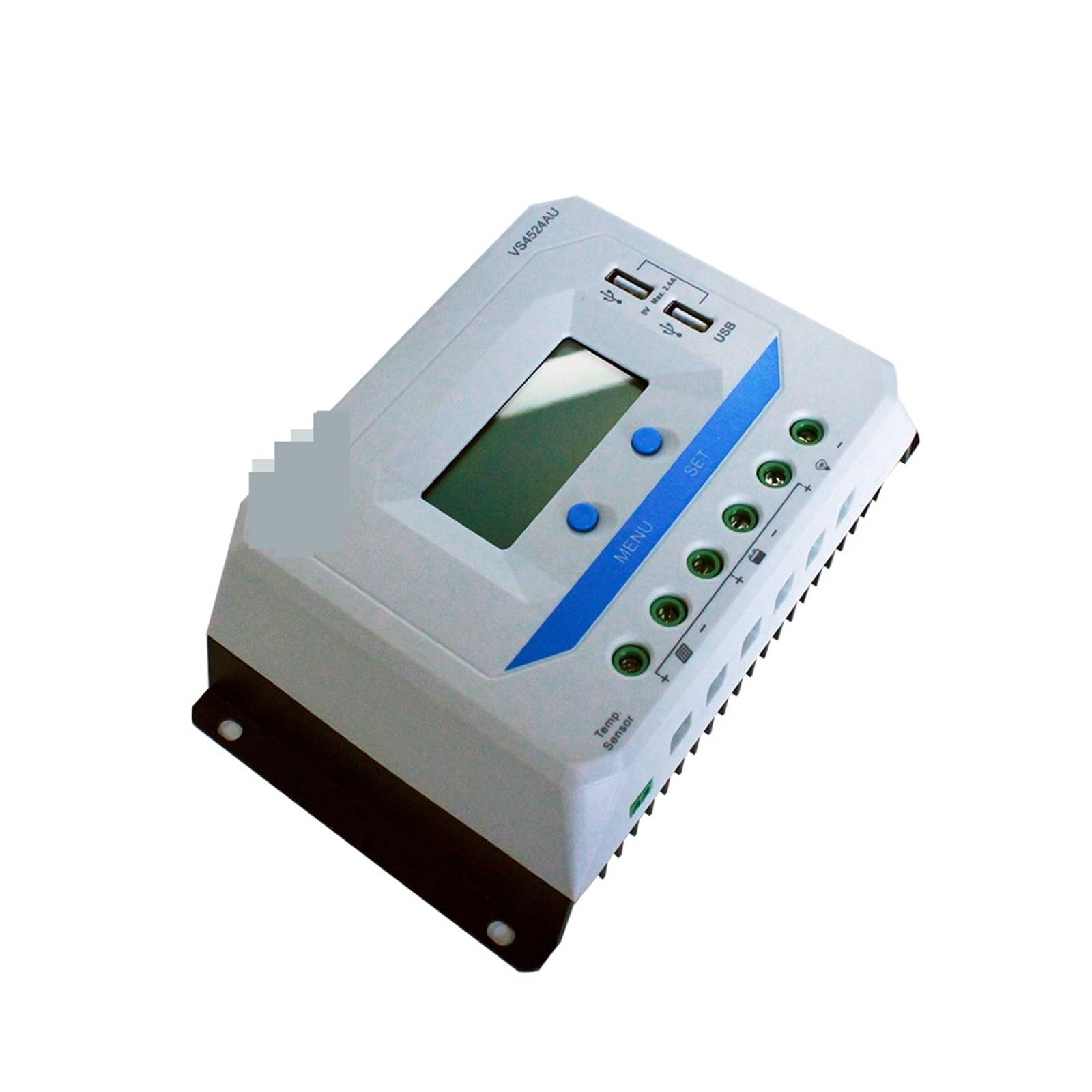 Regolatore di Carica Pannello Solare, Regolatore Solare 45A Regolatore di Carica PWM Automatico VS4524AU 12V 24V con Display LCD Integrato e Doppia Porta USB 5V