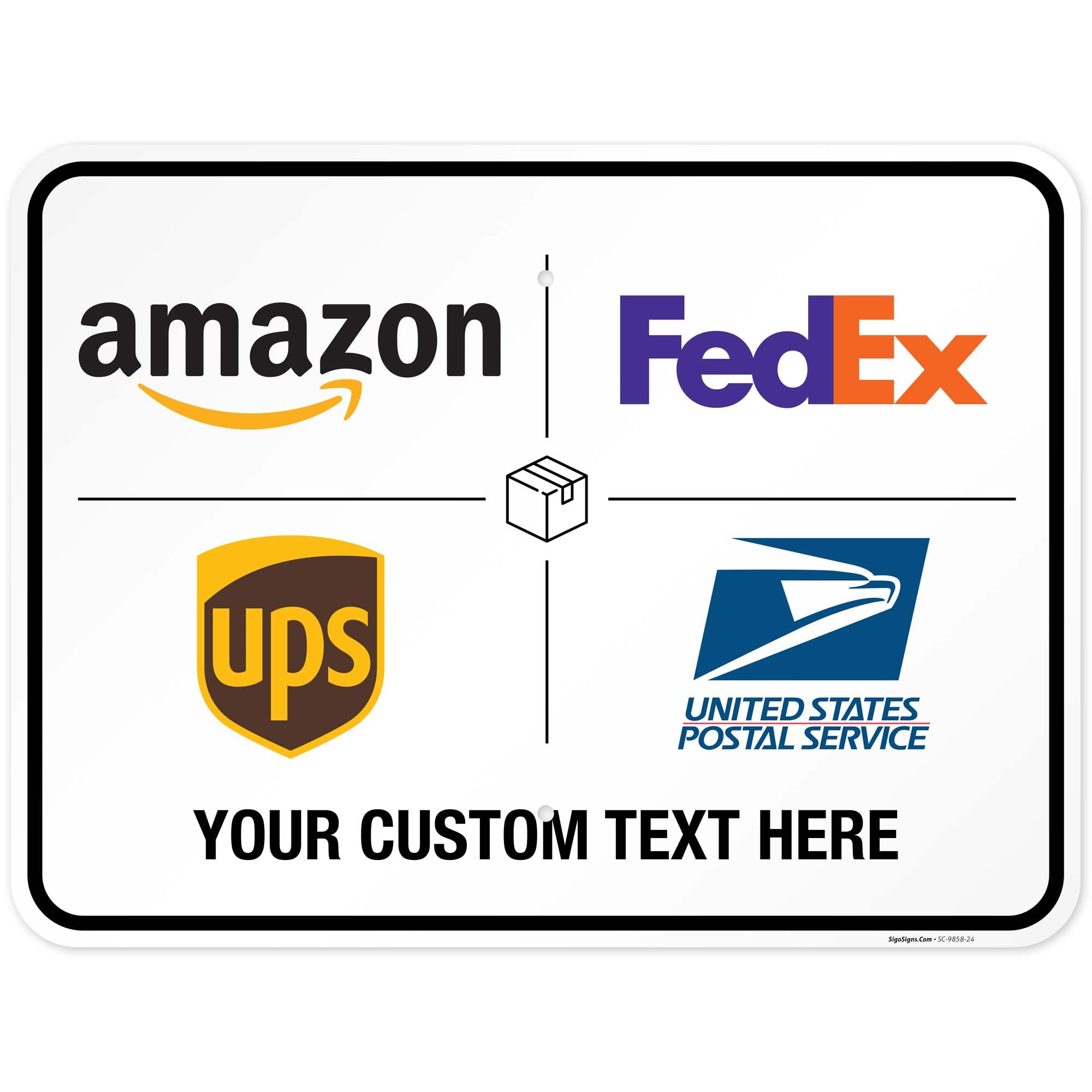 Custom Package Delivery Sign, Delivery Instructions, 18x24 Inches, Rust Free .063 Aluminum, Fade Resistant, Made in USA by Sigo Signs