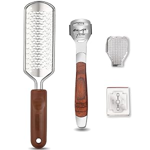 Colossal Foot Rasp Wood Handle Callus Shaver 10 Replacement 1 File Foot Heads Pedicure Foot File Kit Heel