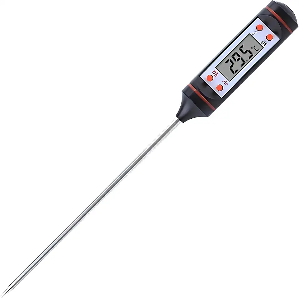 Termômetro Digital Culinário com Display de Fácil Leitura, Suporta Temperaturas de até 300°C Medição Precisa para Alimentos, Churrasco, Líquidos, Forno e Cozinha, Alta Durabilidade - Premium