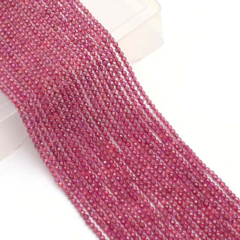 Naturalny rubin, kamień szlachetny, 3 mm-3,5 mm, mikrofasetowane koraliki rondelle, sznurek 33 cm, AAA+ czerwony rubin, szlachetny kamień szlachetny, fasetowane, luźne koraliki do biżuterii B-1-452