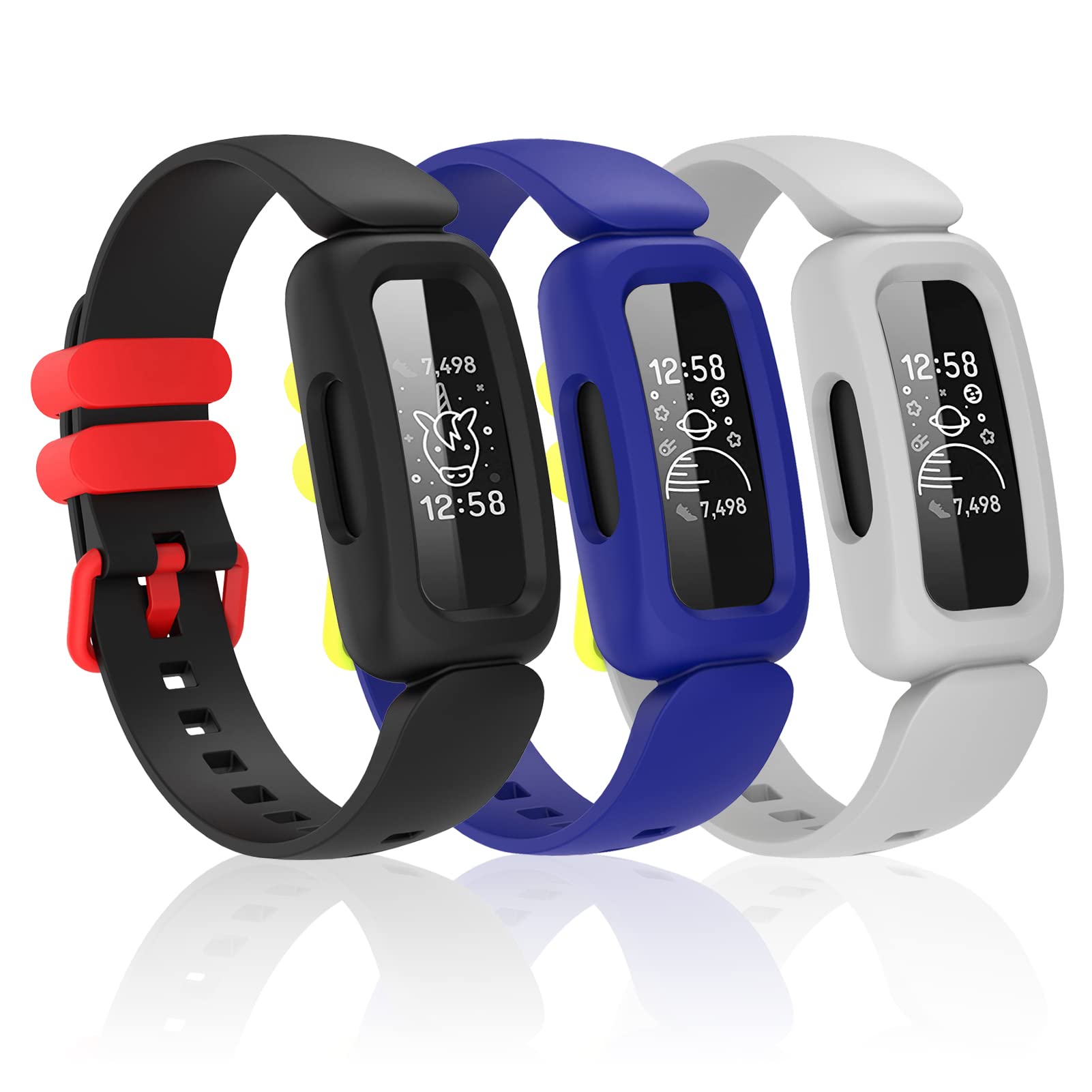 Silicone Bands Compatible with Fitbit Ace 3,Waterproof Soft Replacement Bands for Ace 3 Bands for Kids Boys Girls Bracelet Accessories Sports Band Compatible with Fitbit Ace 3 Activity Tracker