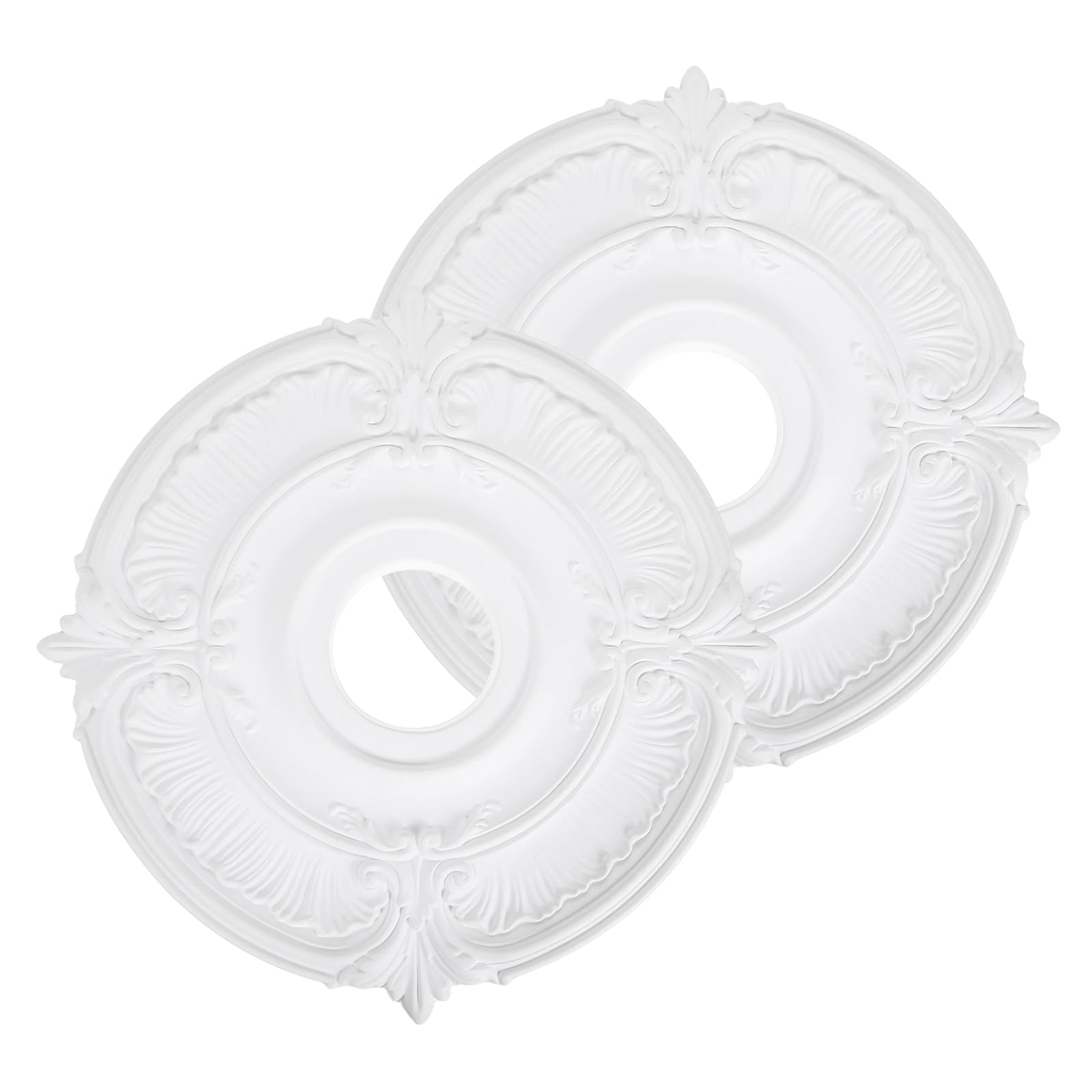 Rosace de plafond blanche chic de 18 pouces pour sublimer l'ambiance lumineuse du salon