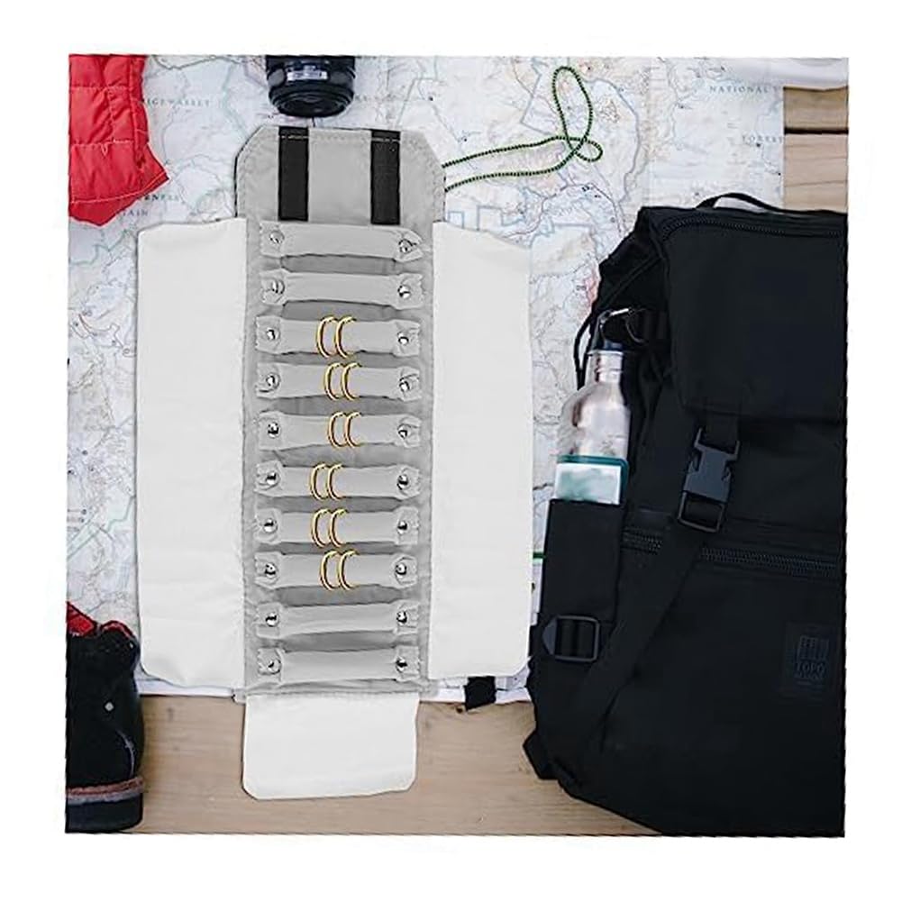 PRATYAHARA Borsa portaoggetti in rotolo per anelli, portaoggetti, porta grande capacità, per collane e bracciali