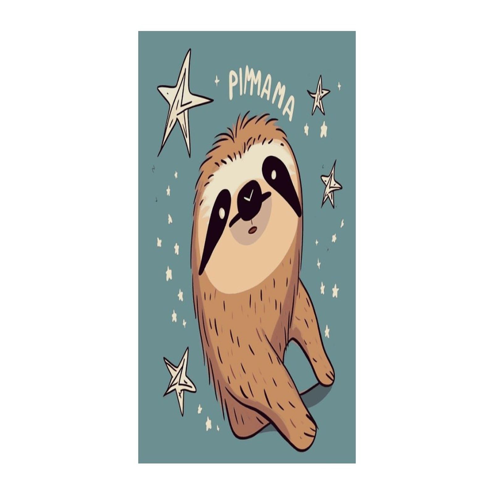 Fekiloot Style Funny Sloth Stars Door Curtain Room Divider Curtains