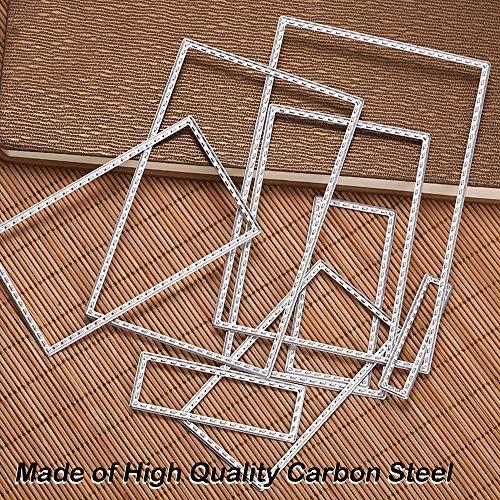 SourceTon 3 Different Shapes of Cutting Dies Stencil Metal Template Molds (Rectangle, Circle & Octagon) for Scrapbook, Album Paper DIY Crafts & Card Making