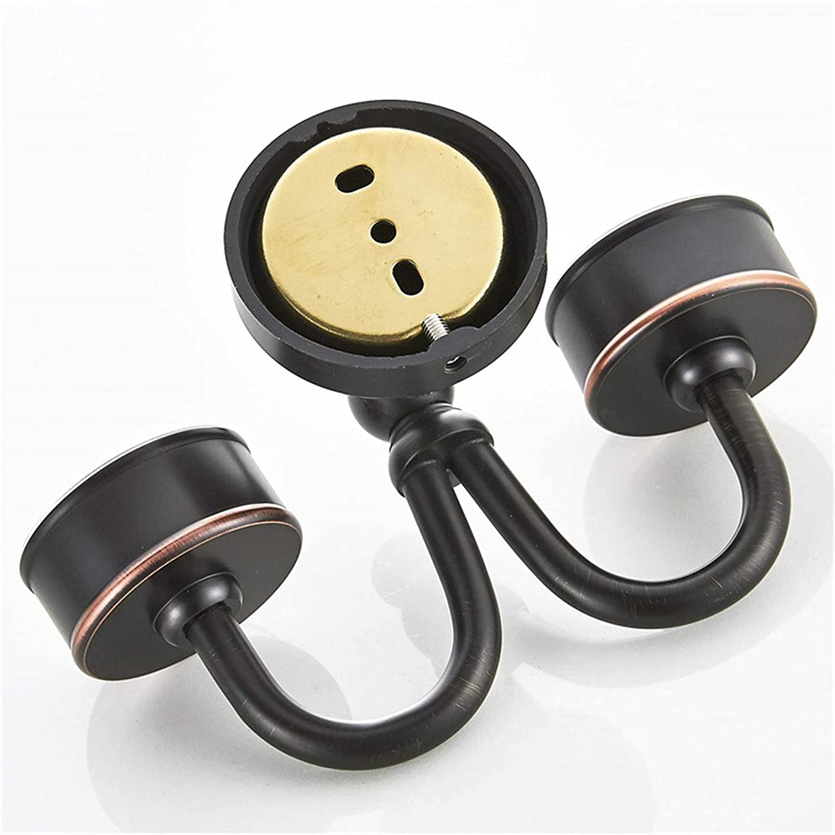 Schwarz Retro Messing Zahnbürstenhalter, Europäischer Stil Wand Geschnitzt Doppelt Keramik Becherhalter, Bronze Finished Mund Becher Halter Anhänger Badezimmer Zubehör