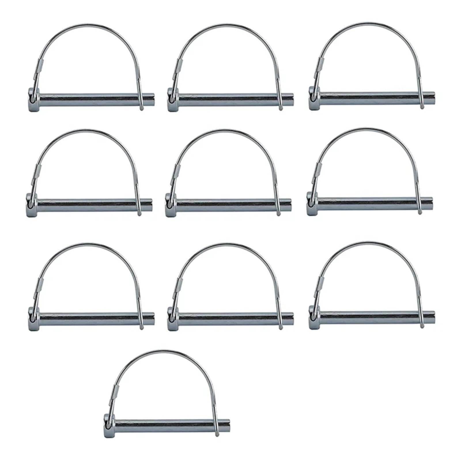 Perno di accoppiamento for rimorchio, perno bloccaggio dell'albero 70x8mm Argento Confezione da 10 perni del filo attacco con fermo for ad arco tondo