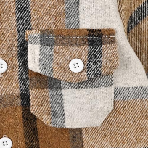 Image of Toddler Baby Boy Fall Winter Clothes Long Sleeve Plaid Hooded Sweatshirt Ripped Holes Jeans Set 1-5 Years Old