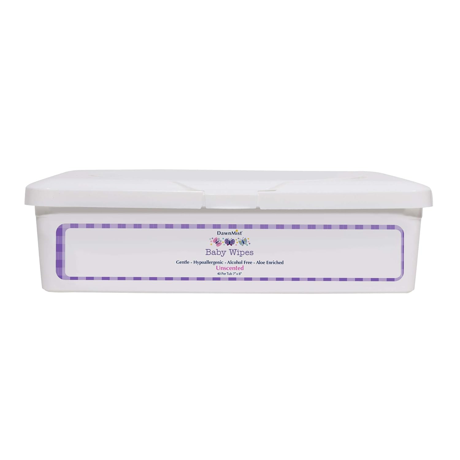 Dukal Dawn Mist Baby Wipe, Non-Sterile, Unscented, 7" W x 8" L (40 Tubs of 24) (Pack of 960)