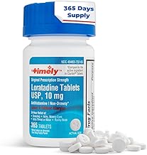 Timely Allergy Medicine Loratadine 10mg 365 Count - Nondrowsy Allergy Relief Antihistamine Tablets - 24 Hour Allergy Relief Tablets for Watery Eyes, Sneezing, Runny Nose, Itchy Throat