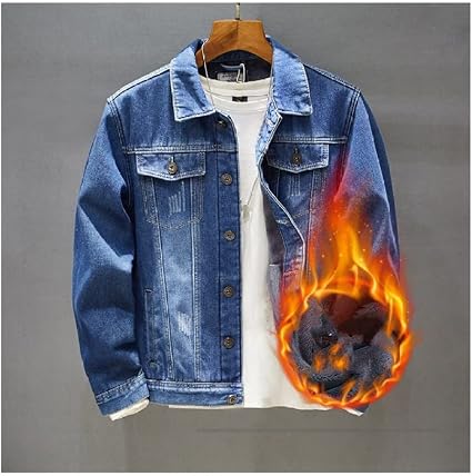 DAMAITS Men Winter Denim Jacket 