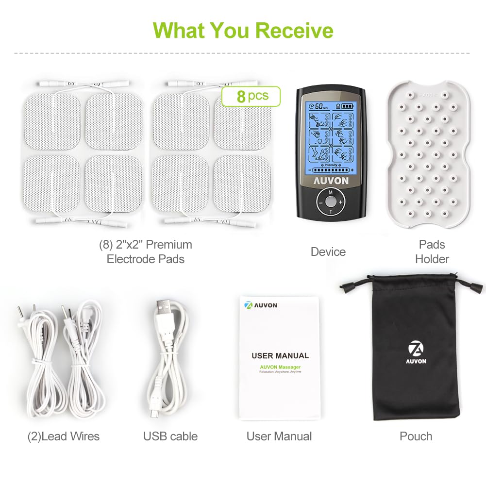 AUVON 24 Modes TENS Unit Muscle Stimulator for Pain Relief, Premium Pads — Amazon image 8