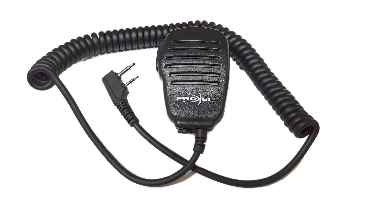 Microfono/Altoparlante PTT Proxel Per Radio ICOM, ALINCO, INTEC - Con Molletta E Interruttore PTT