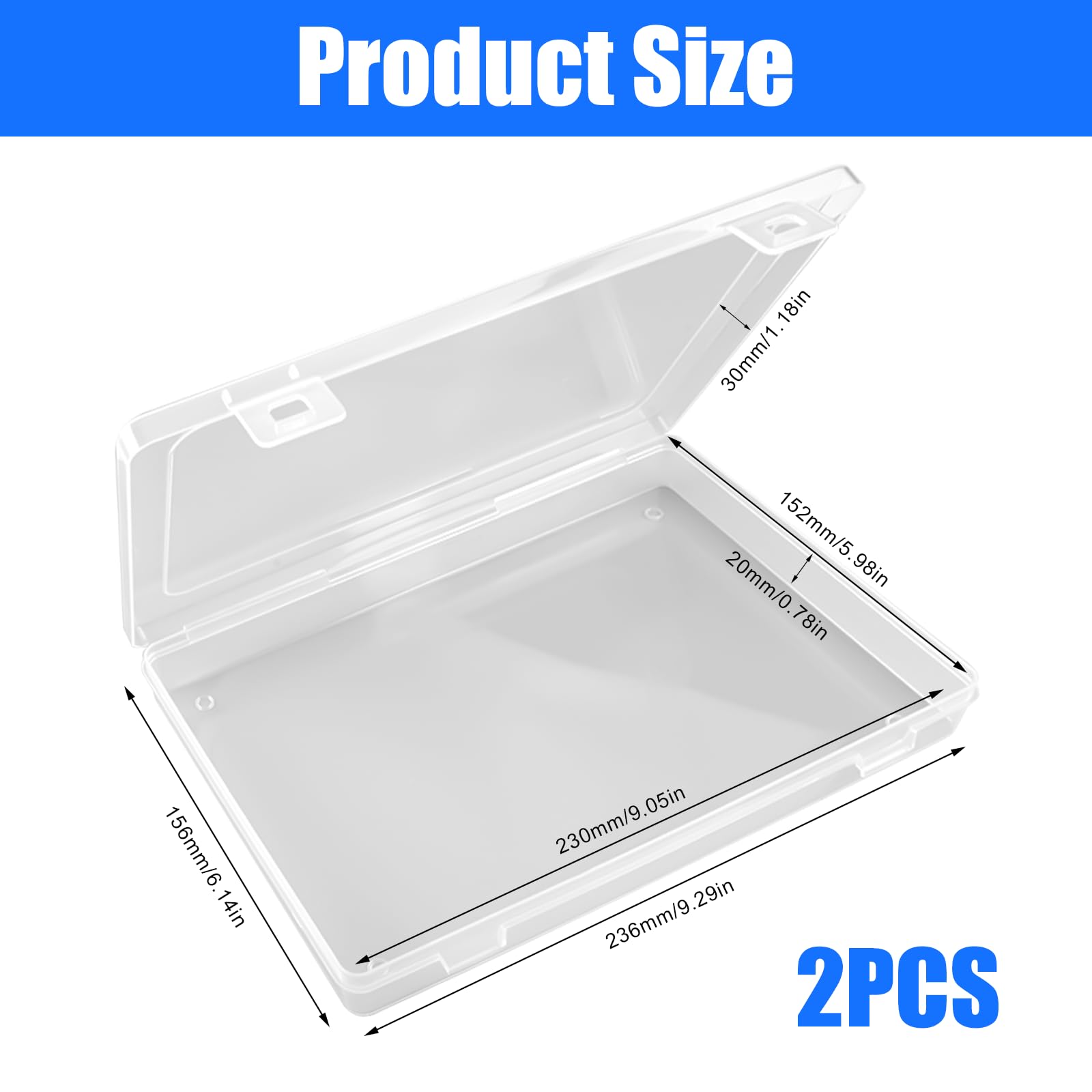 2 Stück Durchsichtige Organizer A4,30 × 22.5×2.2cmTragbare Archivbox A4 | Multifunktionale Transparent Projektkoffer aus Plastik,für Aufbewahrungsbox,Dokumentenbox,Papieraufbewahrung