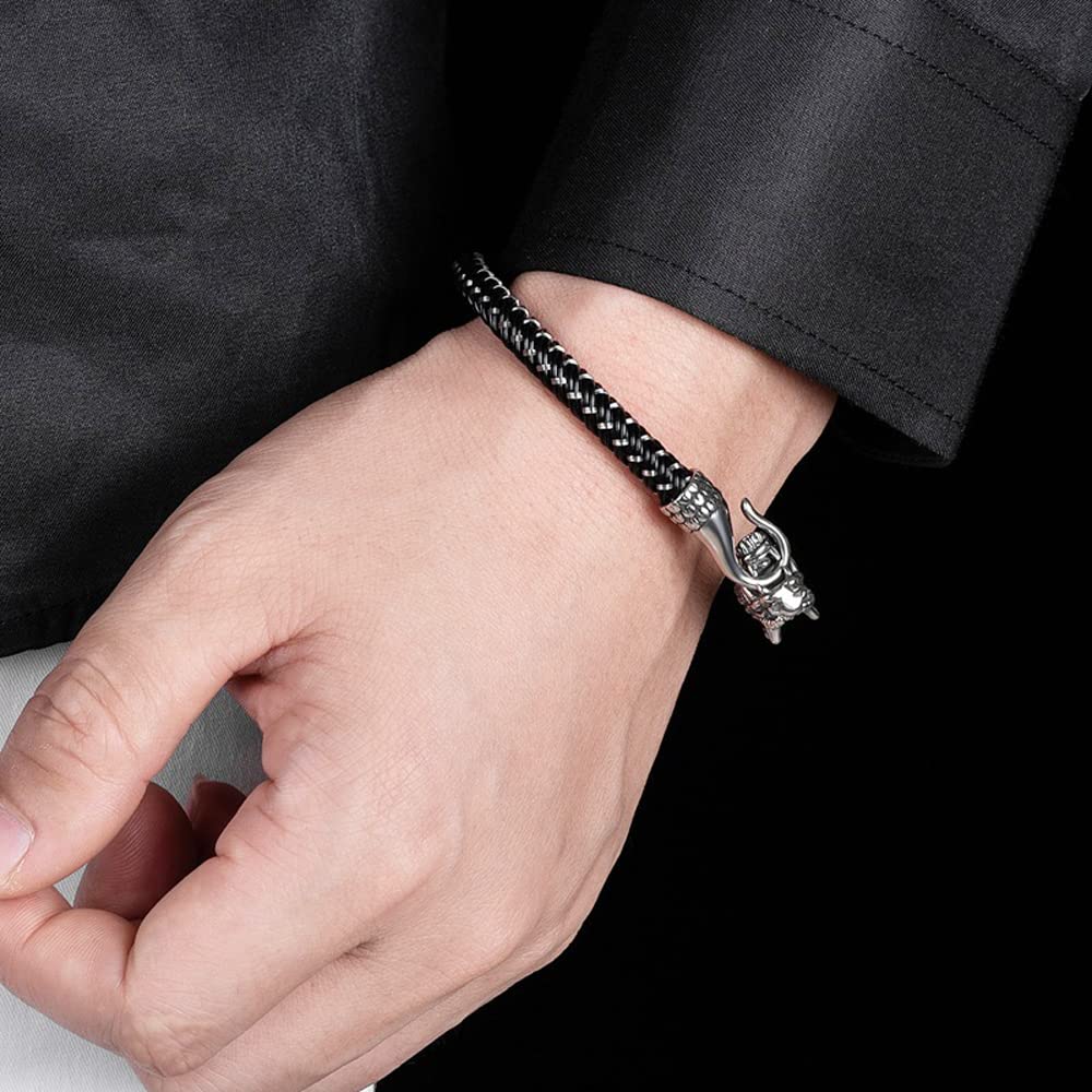 Amazon.com: ClosJery Dragon Bracelet for Men Black Stainless