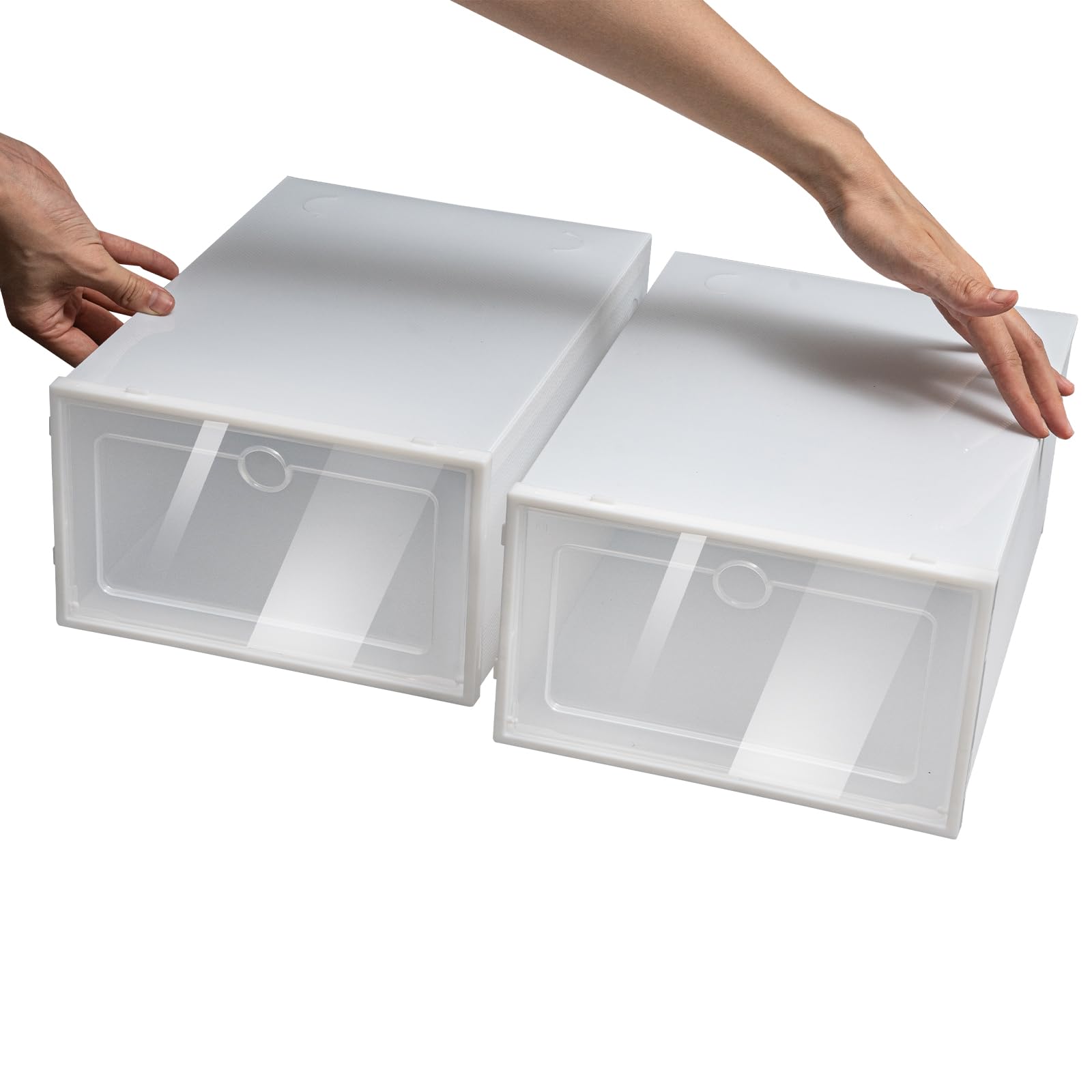 33 x 23 x 14 cm, transparant, stapelbaar, opbergdoos, opvouwbaar, 24 stuks