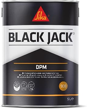 Everbuild Black Jack 908 D.P.M (Damp Proof Membrane) – Black – 5 Litre | Ready To Use, Effective Damp Proof Membrane