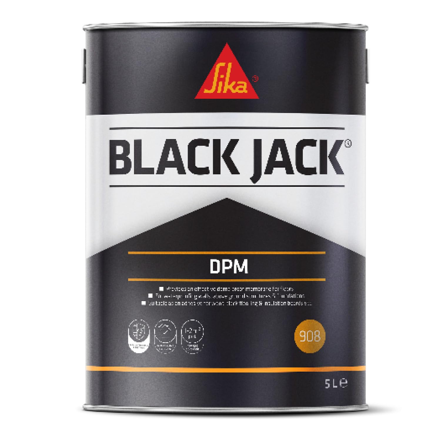 Everbuild Black Jack 908 D.P.M (Damp Proof Membrane) – Black – 5 Litre