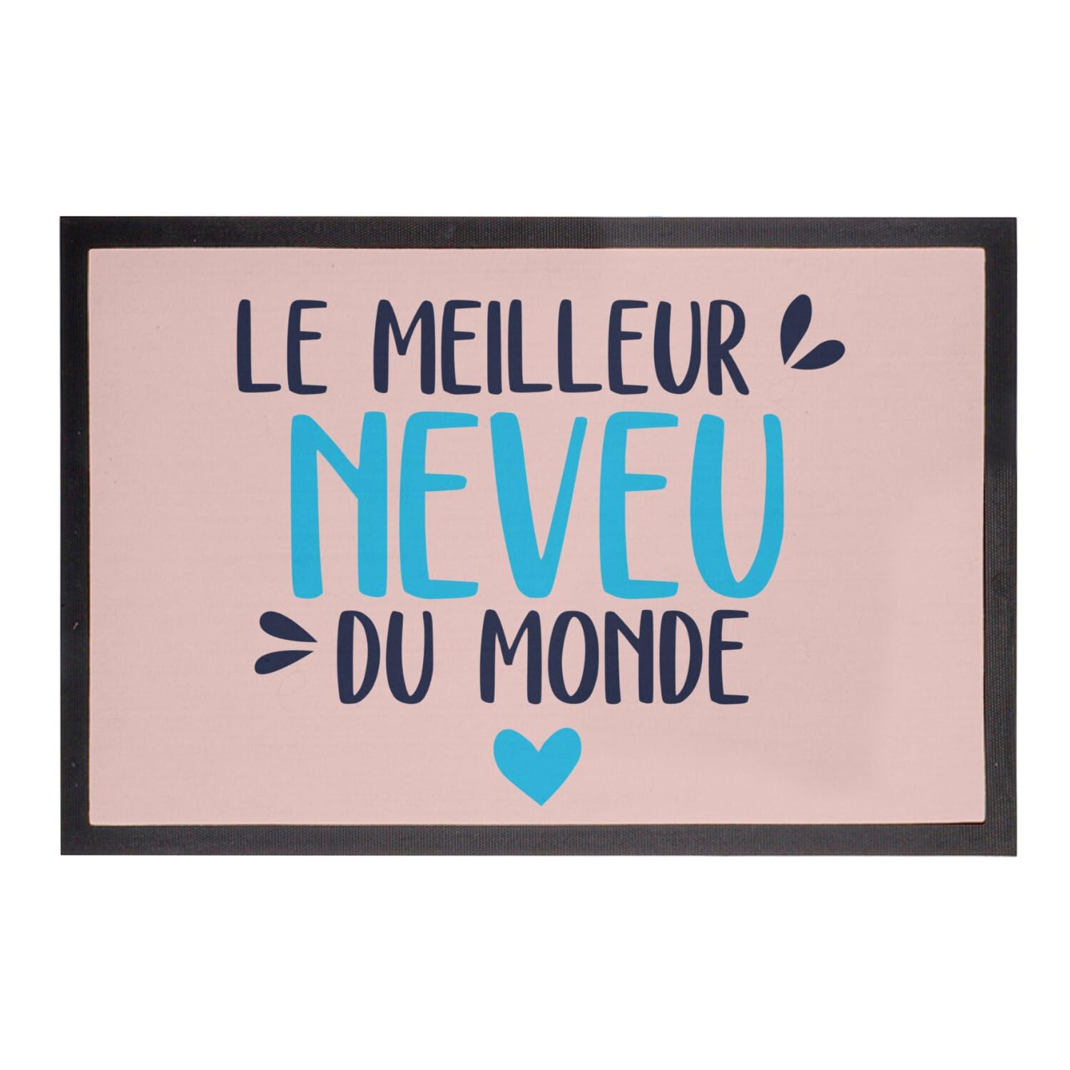 Paillasson rose avec message famille et tapis d'entrée 60x40
