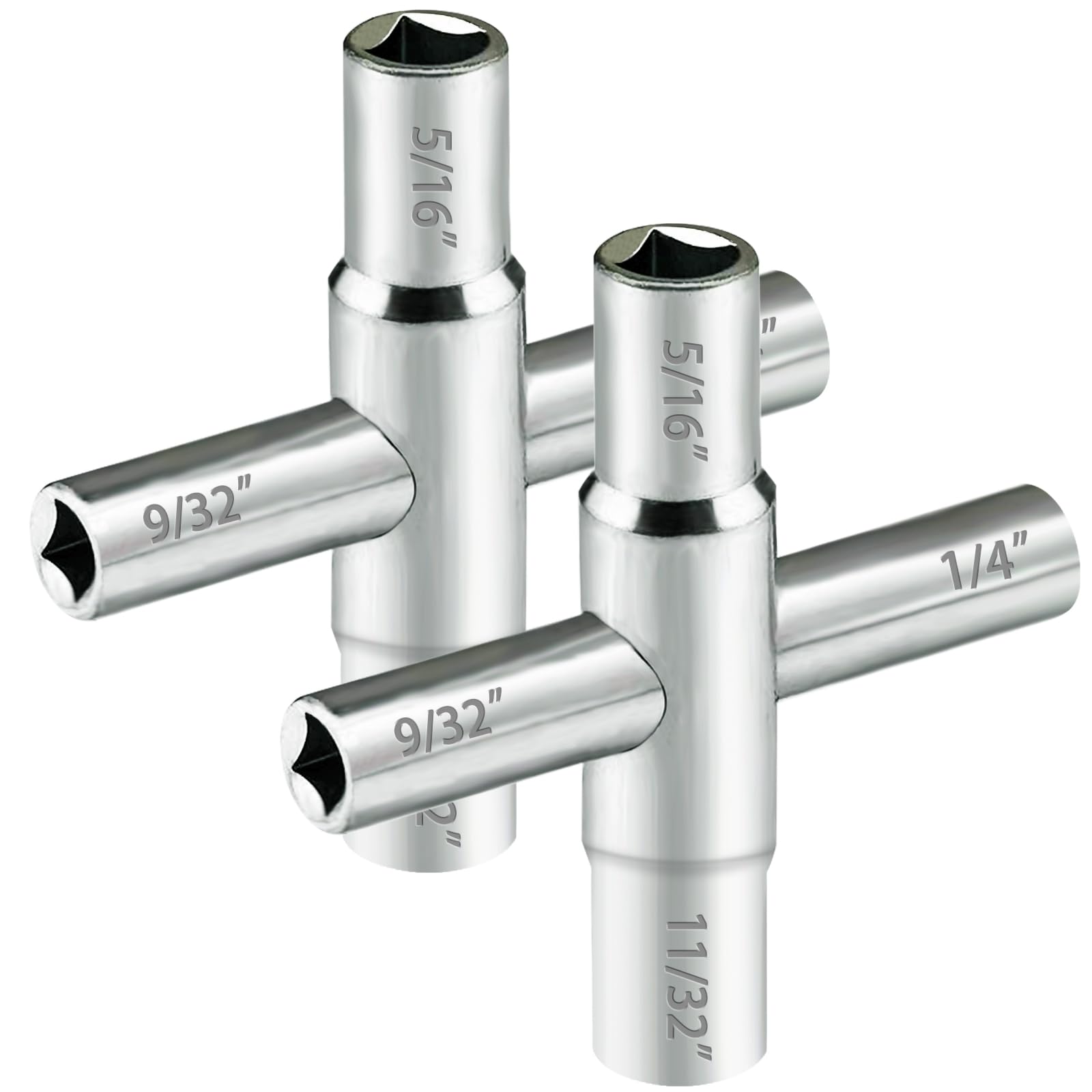 4-in-1 Wasserschlüssel Für Außenhähne – Maße: 1/4, 9/32, 5/16, 11/32 Zoll