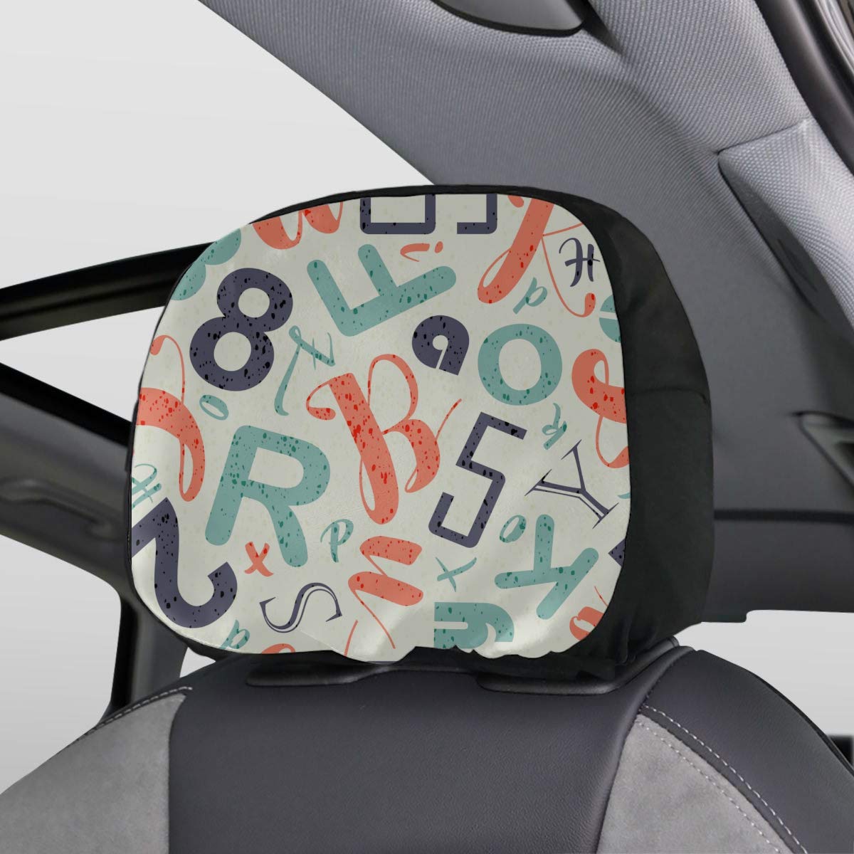Car Headrest Covers for Women Alphabet Children Learning