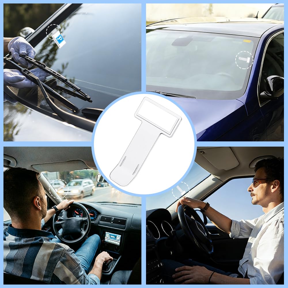 20 Piezas Clip para Boletos de Parabrisas Autoadhesivo Pinza Transparente Ticket Coche Soporte Pinzas de Plástico para Billetes de Aparcamiento para Coches Caravanas Camiones Parabrisas
