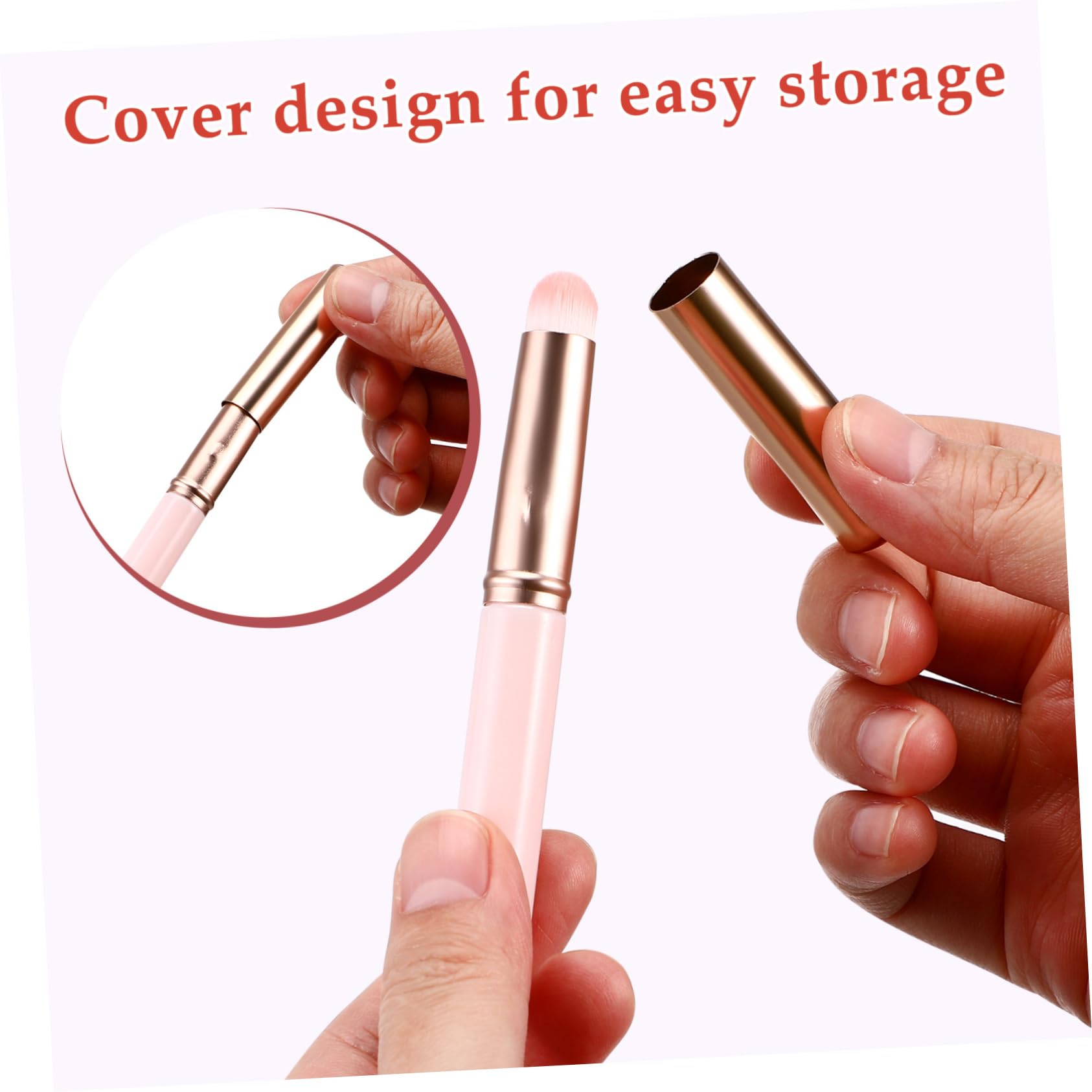 LIFKOME 3Pcs Concealer Brushes with Caps Travel Friendly Makeup Applicator for Liquid Synthetic Fibers for Precise Application Comfortable Grip
