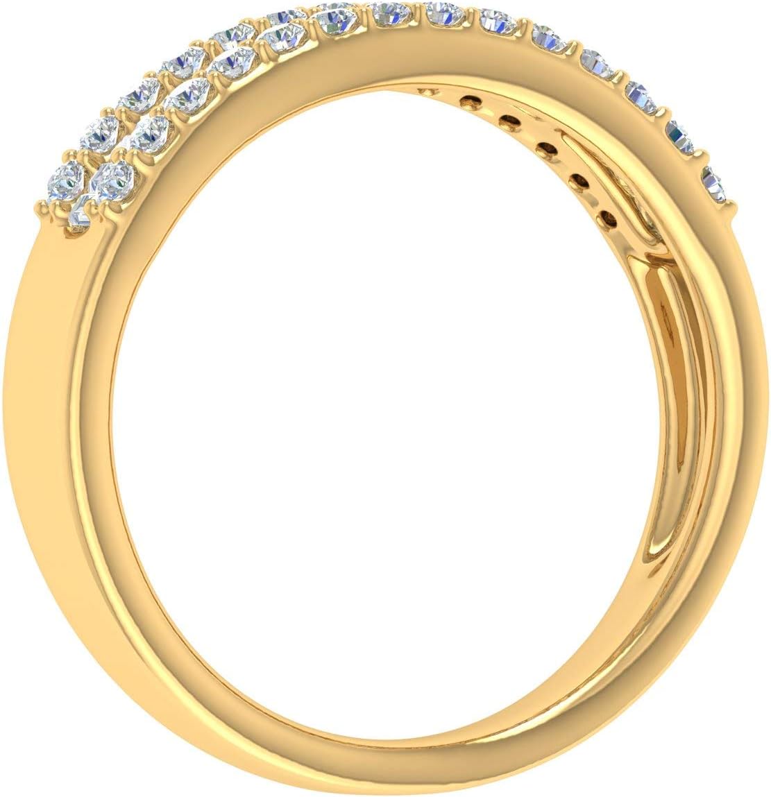 1/2 Carat Baguette and Round Shape Diamond Wedding Band Ring in 10K Gold