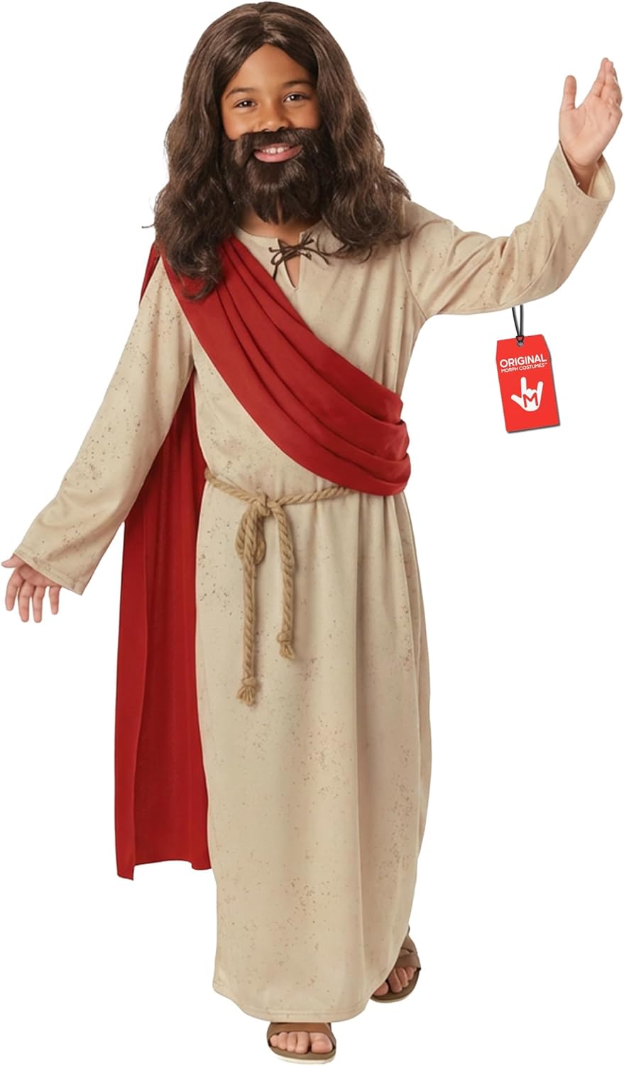 Morph Jesus Costume For Kids - Biblical Robe For Boys, Jesus Disciple Outfit, Religious Dress Up Costume