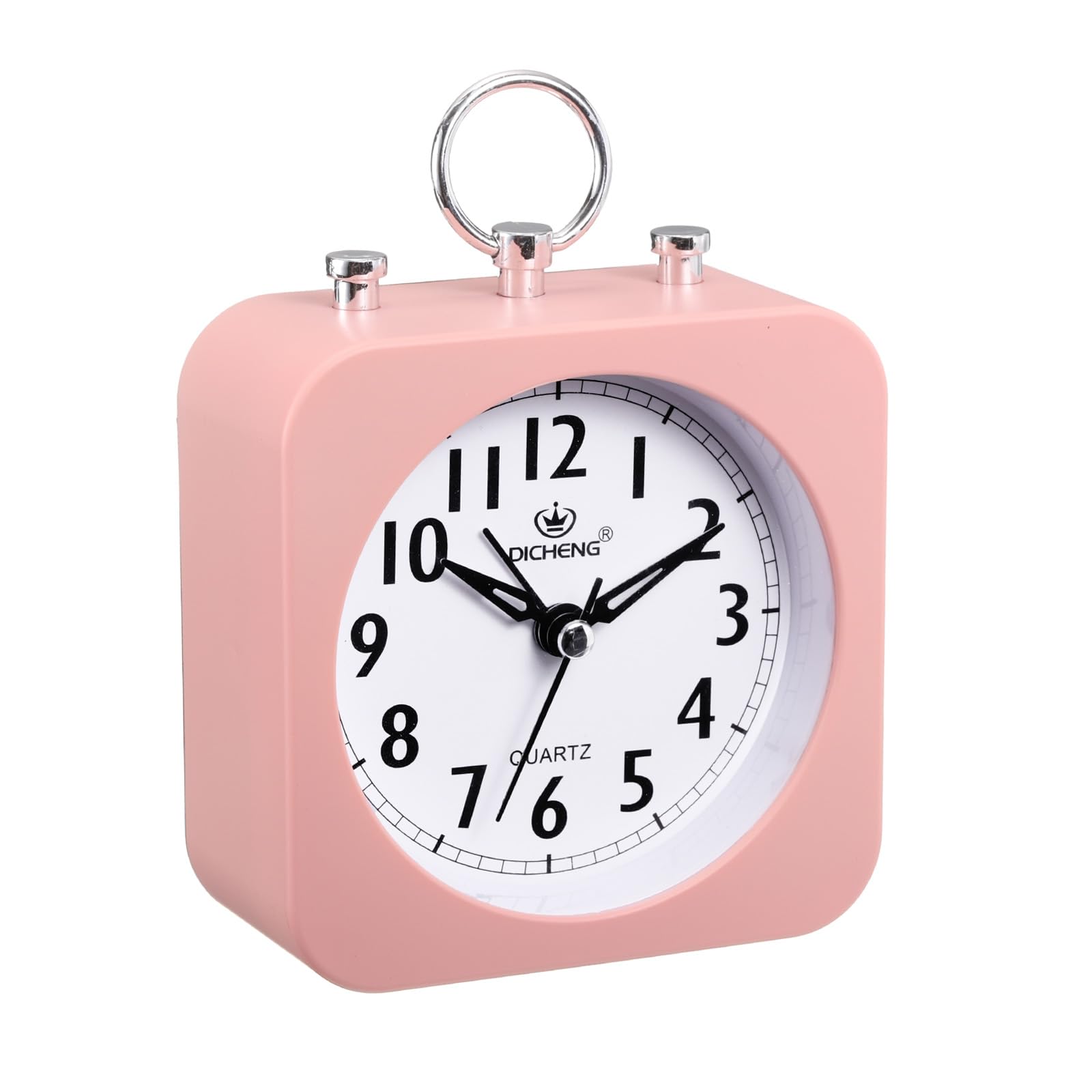 Reloj despertador de viaje analógico cuadrado de plástico ABS
