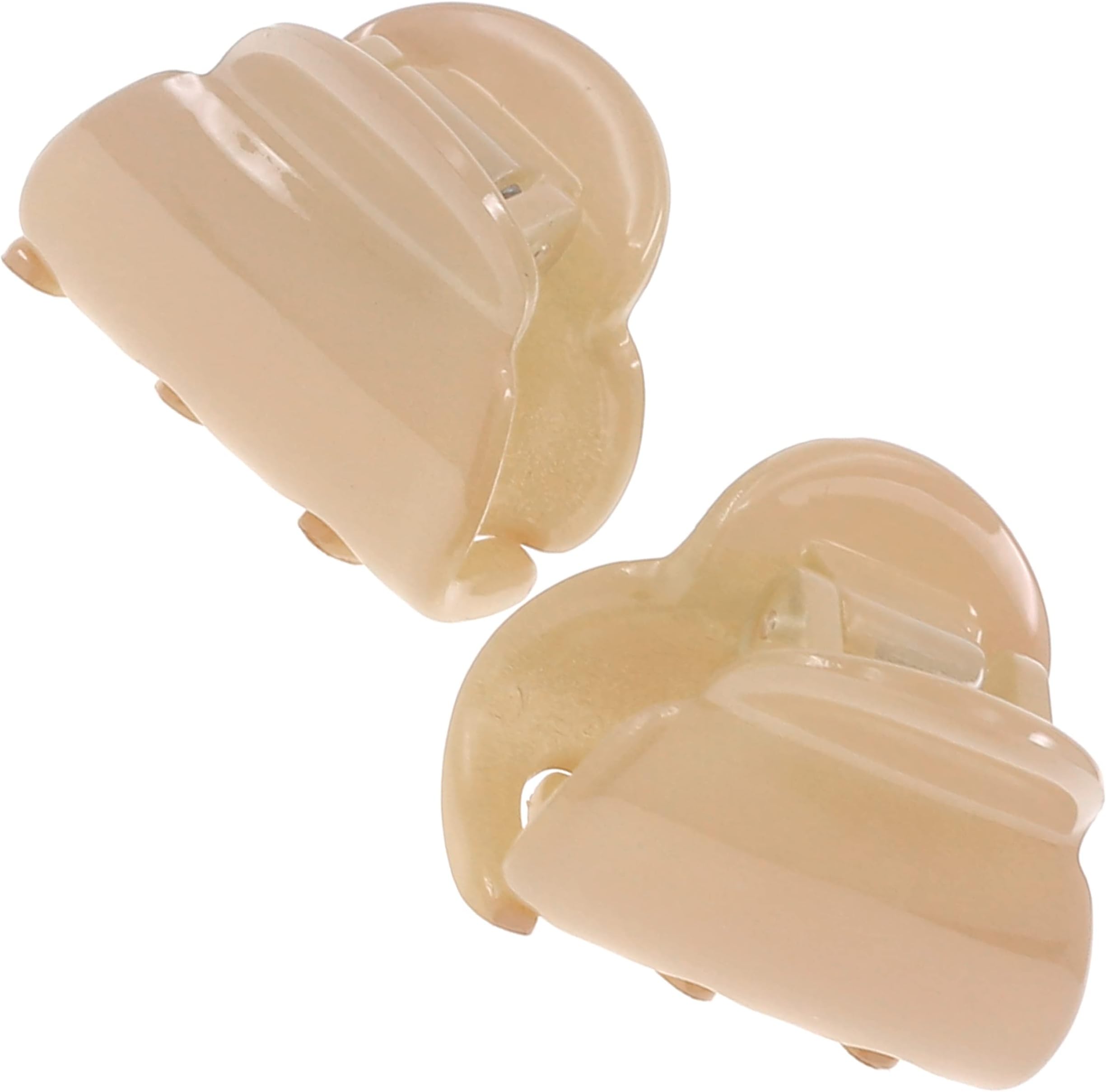 CamilaParis CP3480 French Hair Clip for Women, Set of 2 Small Beige Girls Hair Claw Clips Fashion Durable Hair Accessories for Women, Luxury Ladies Strong Hold No Slip Grip Clamp, Made in France