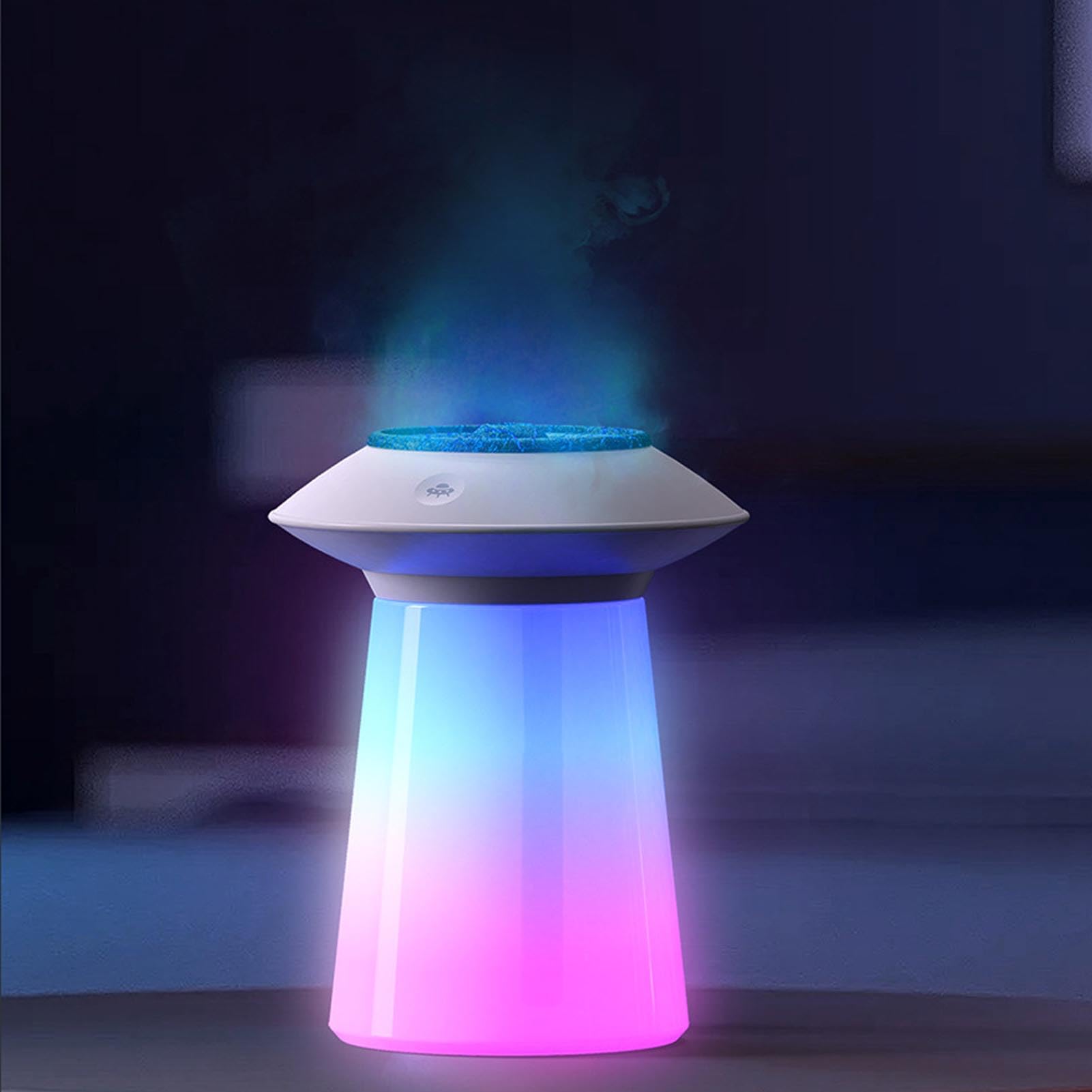 Diffusore umidificatore a forma di fungo, capacità 760 ml, ricaricabile, decorazione domestica, diffusore di oli essenziali (bianco)