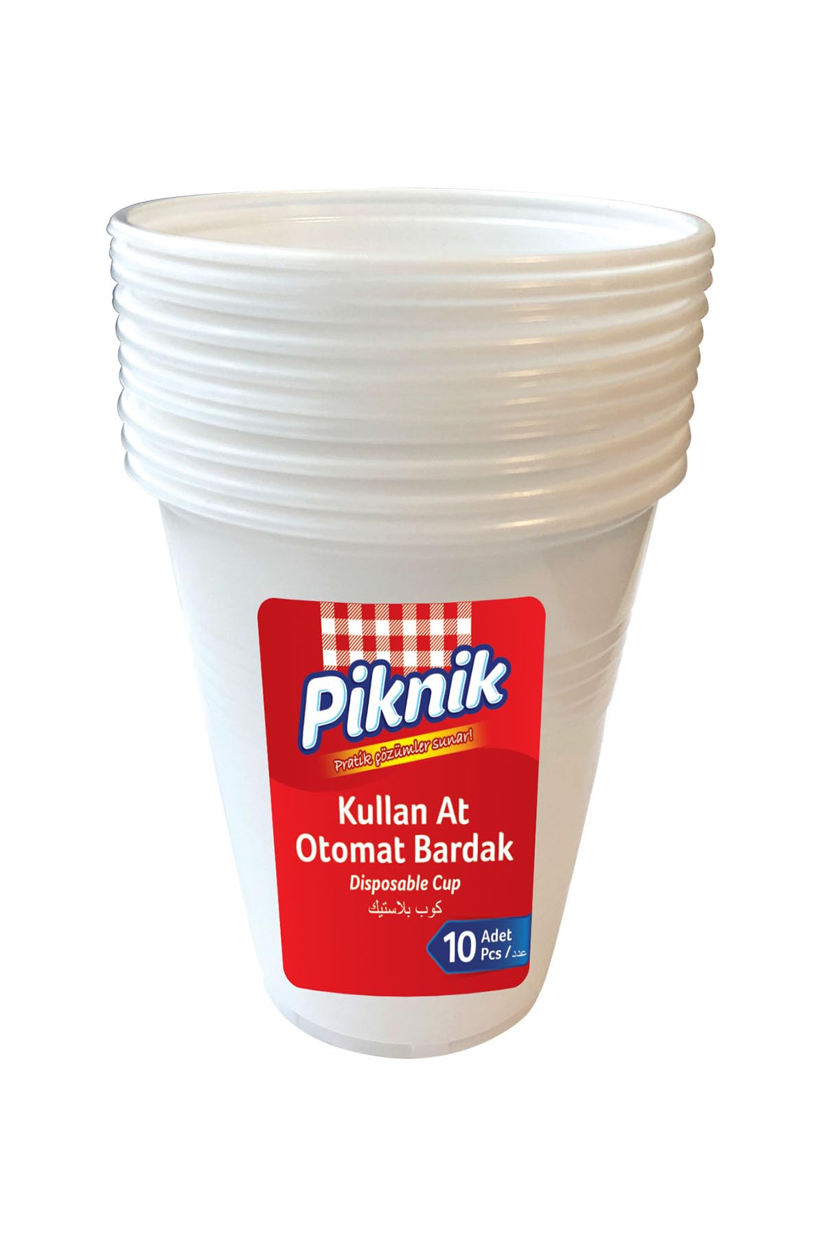 Piknik Kullan At Plastik Bardak Otomat 10'lu Beyaz 1481