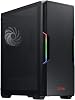 ADATA XPG POWERFUL Medium Computer Case, ATXMicro ATX, Mini-ITX, Compact Size, Tempered Glass Side Panel, IO USB 3.0 Port, Black