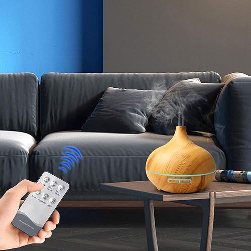 Miniatura 5 de Difusor de aceite esencial con control remoto de 18.6 fl oz, difusor de aromaterapia con apagado sin agua, humidificador de niebla fría con