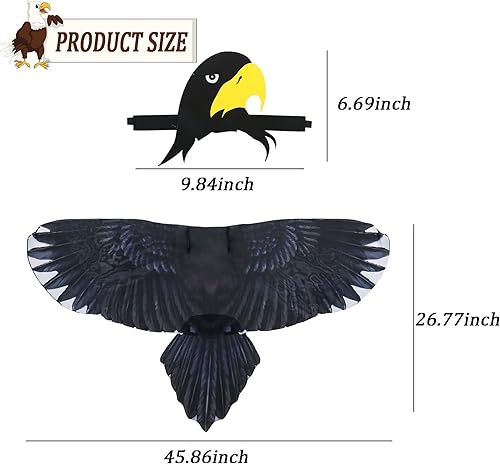 Miniatura 6 de IROLEHOME Eagle Wings Bird Costumes for Kids and Bird Mask Boys Girls Owl Dress-up Wings Cape Halloween Party Favors Gifts