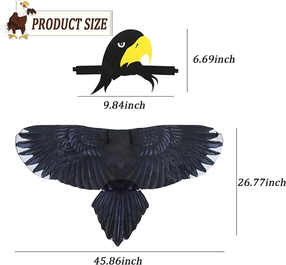 Bird-Costume-Parrot-Wings for Kids with Bird Headbands, Boys Girls Eagle Dress-up Cape Christmas Gifts Party Favors