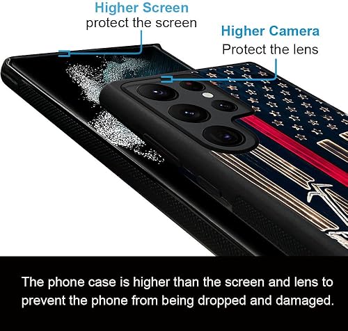 Miniatura 4 de DAIZAG Funda compatible con Samsung Galaxy S23 Ultra, bandera de grano de madera, bandera estadounidense 002 para hombre y mujer, protección