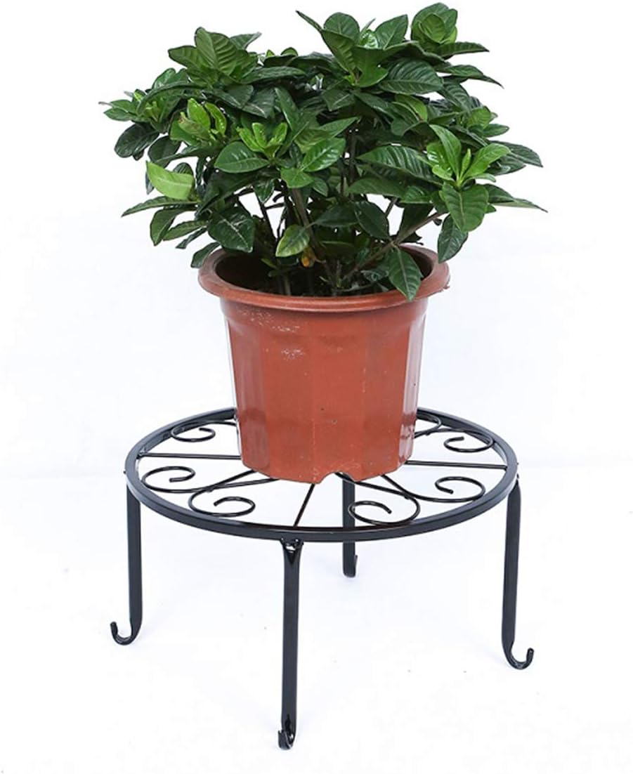 3 Pack Metal Potted Plant Stands, Round 9 inch Flowerpot Plant Holder for Home Garden Patio Balcony (Black)